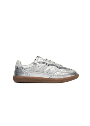 Shimmer recycled silver cream leather sneakers Silver Cream ALOHAS
